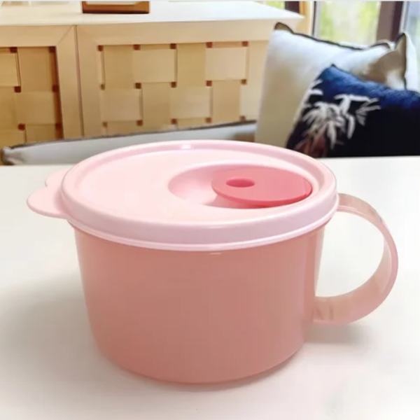 Tuptrung - Hộp đựng LVS có nút thở dạng cốc, có quai - Tupperware Crystal Wave Mug 460ml