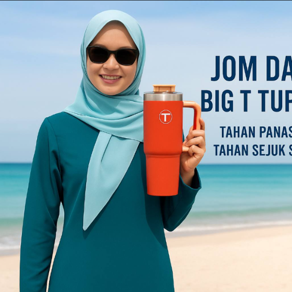 Tuptrung - Ly Giữ Nhiệt Tupperware Big T Có Ống Hút 660ml / 1.1L