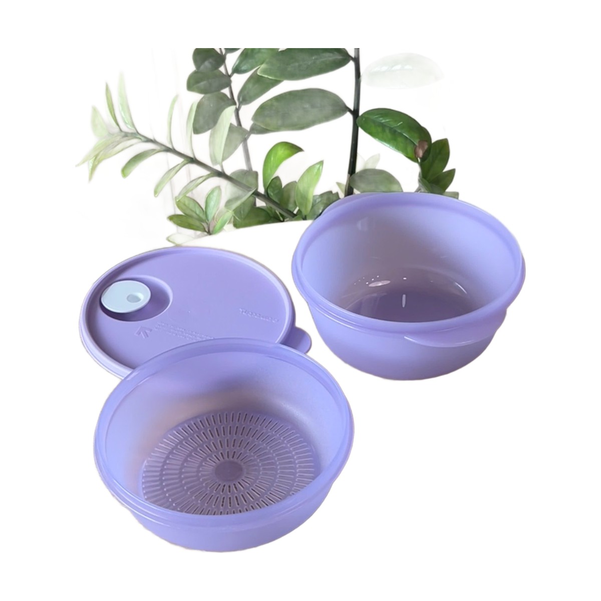 Hộp Bowl Tupperware Dùng Lò Vi Sóng 1.5L Có Lưới Đáy - Màu Tím