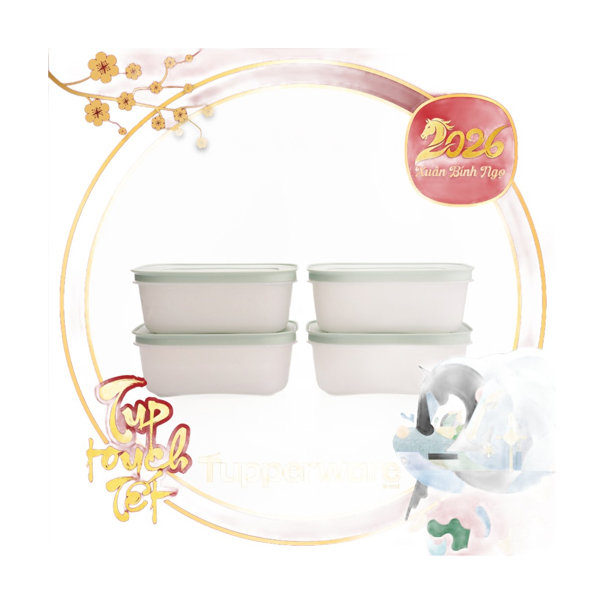 Hộp Trữ Đông Tupperware Freezable 450ml Đông Dẻo