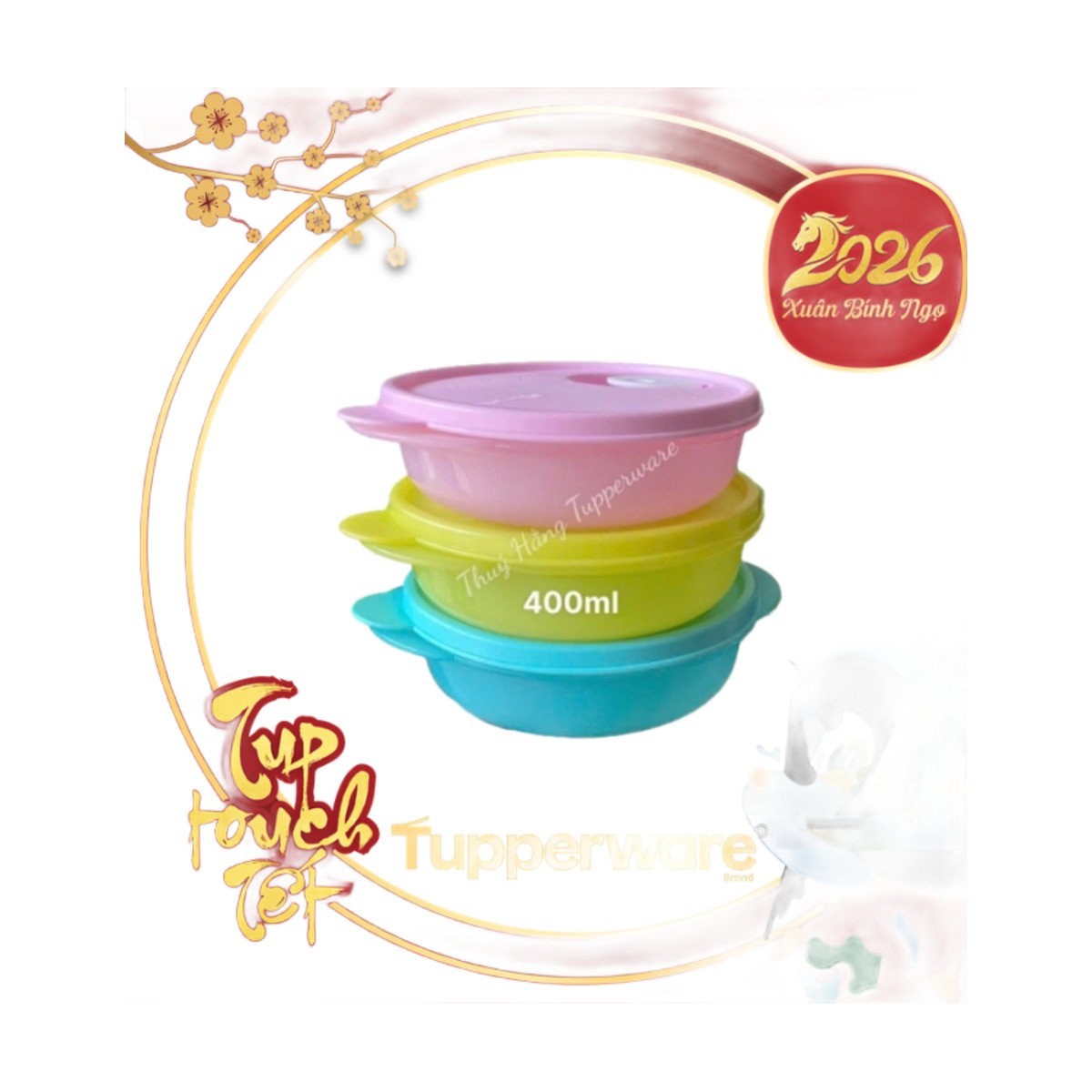 Hộp Trữ Mát Tupperware Dùng Lò Vi Sóng 400ml - 7 Màu