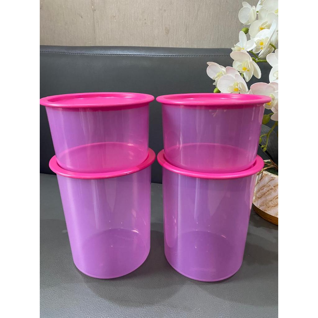 TupMalay - Set 2 Hộp Tròn One Touch 1 Lần Bấm Màu Hồng (01 Hộp 940ml+ 01 hộp 2L)