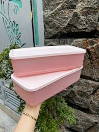 Hộp tupperware Trữ Mát Cubix Rectangle 1.4L - Màu Hồng - New Tupperware