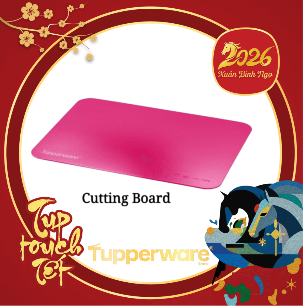 Thớt Tupperware Fuchsia 30x38cm- Màu Hồng Tupperware Malaysia Chính Hãng
