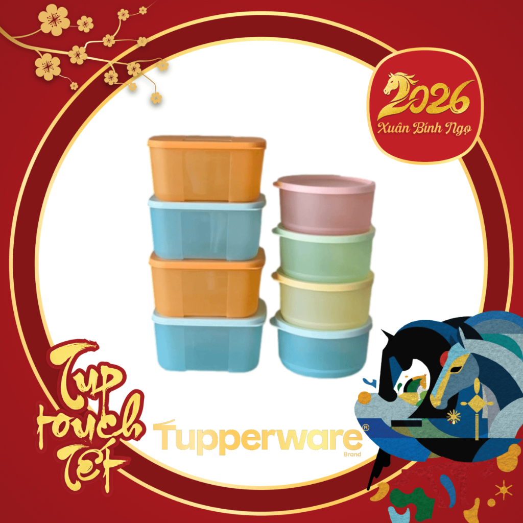 Bộ 8 Hộp Tupperware Trữ Đông 650ml + Trữ Mát 530ml Modular - Tupperware Trung Chính Hãng