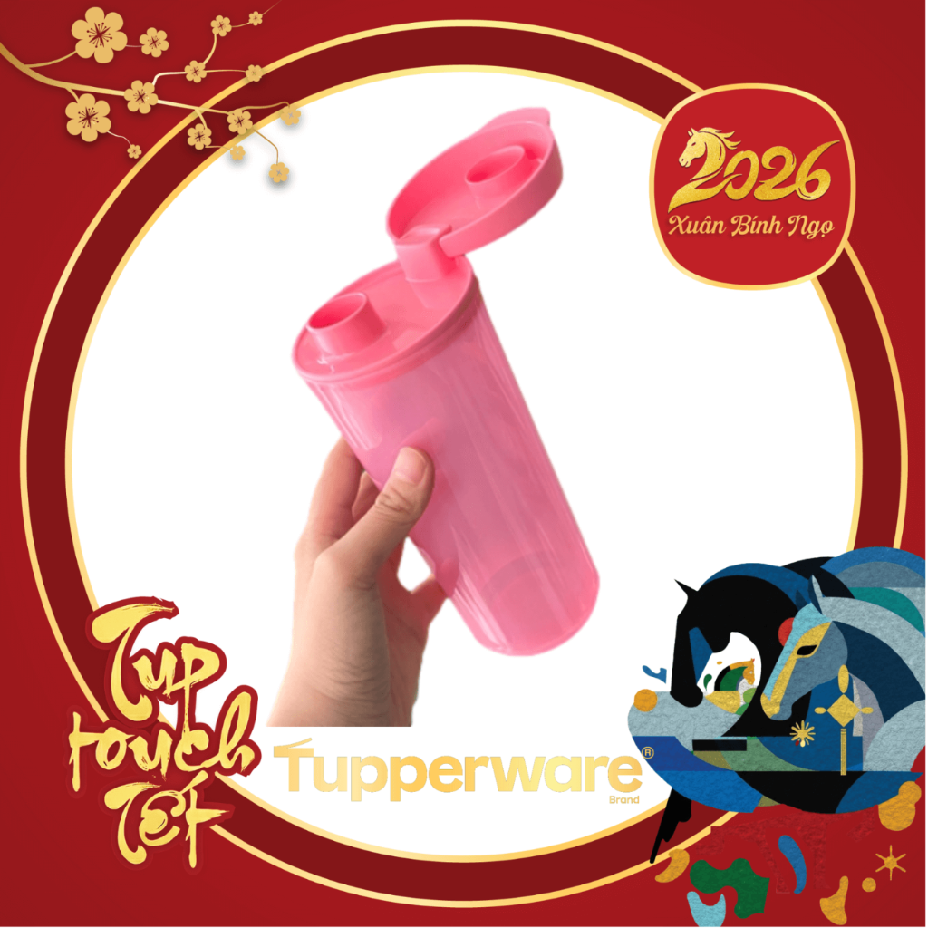 Bình Nước Tuppeware 470ml - Nắp Bật Không Quai - Tupperware Trung Chính Hãng
