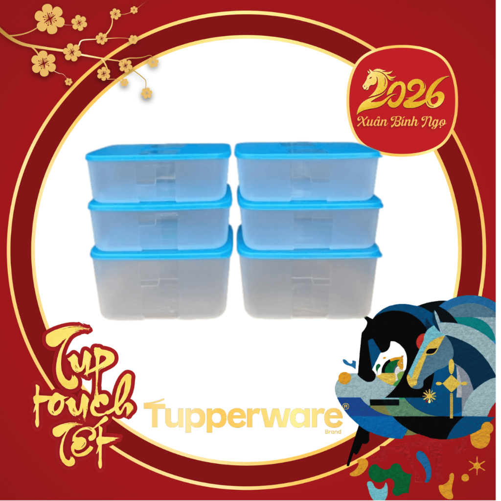 Bộ 6 Hộp Tupperware Trữ Đông Gen I Medium 2.3L & 1.5L - New Tupperware