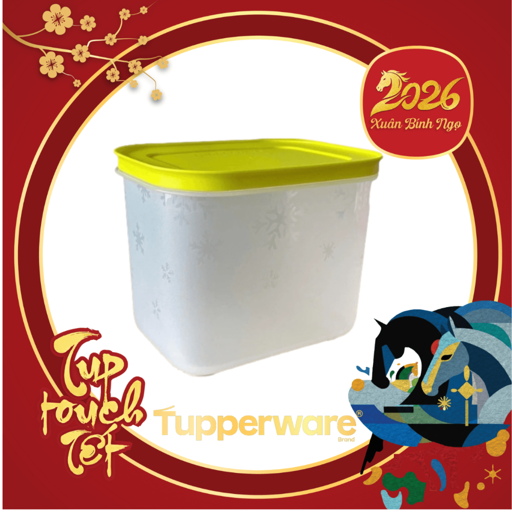 Hộp Tupperware Trữ Đông 1.1L- Đông Thân Trong Nắp Cốm - Tupperware Trung Chính Hãng