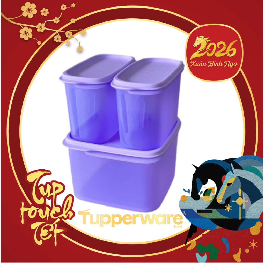 Hộp Trữ Khô Tupperware Vuông Oval Smart Saver - Tupperware Malaysia Chính Hãng