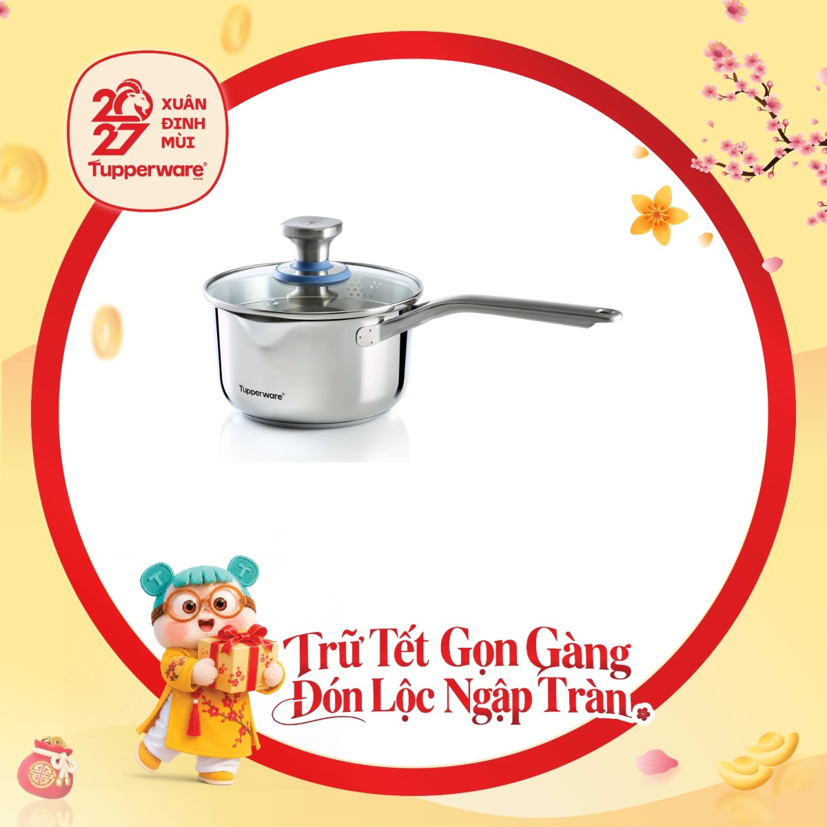 Quánh Tupperware Universal Pro 2.3L Có Nắp