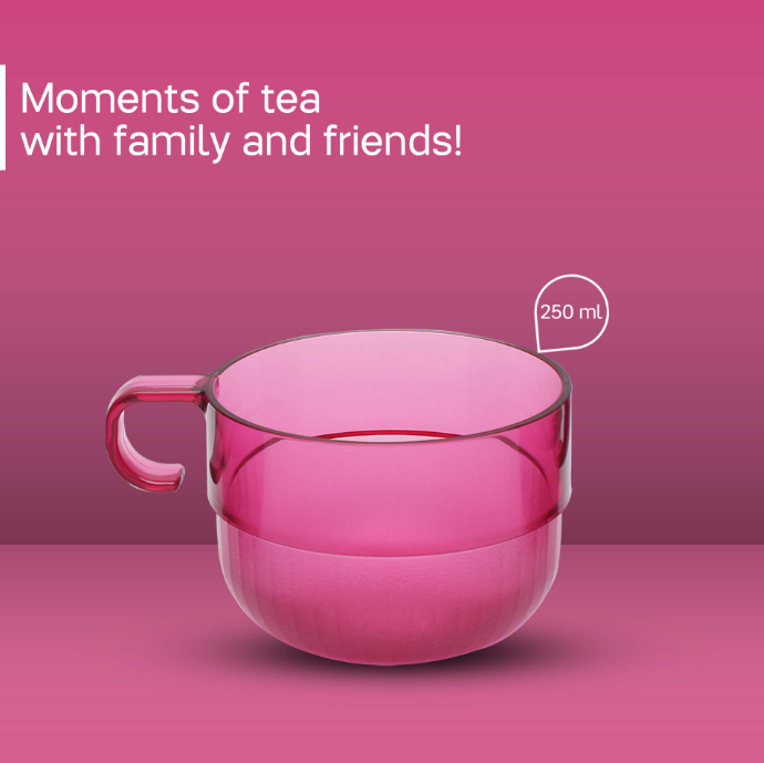 Set 4 Ly 190ml Tupperware - Hồng Đậm
