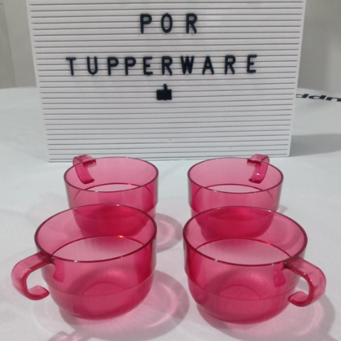 Set 4 Ly 190ml Tupperware - Hồng Đậm