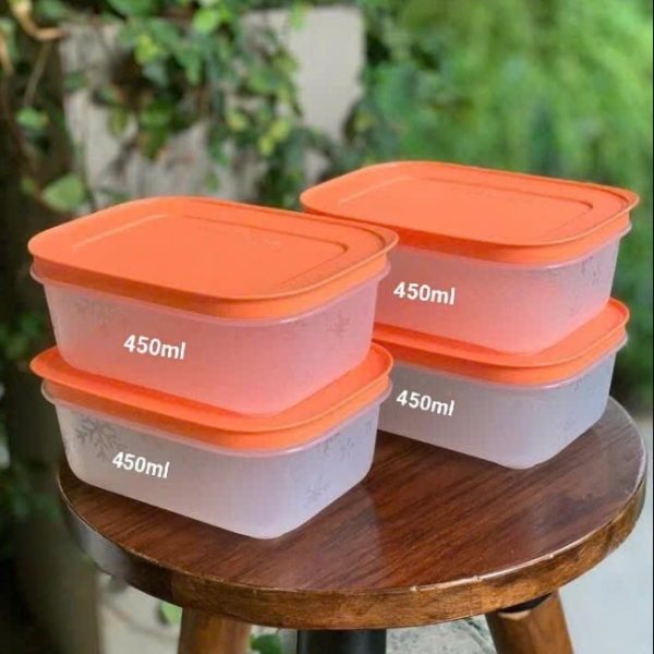 Bộ 6 Hộp Tupperware Trữ Đông 2h 450ml 2h 1.1L, 1h 1L & 1h 2.5L - Đông Thân Trong Bông Tuyết - Tupperware Trung Chính Hãng