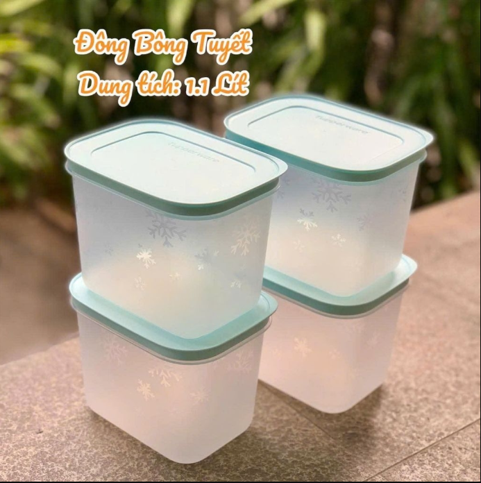 Bộ 6 Hộp Tupperware Trữ Đông 2h 450ml 2h 1.1L, 1h 1L & 1h 2.5L - Đông Thân Trong Bông Tuyết - Tupperware Trung Chính Hãng