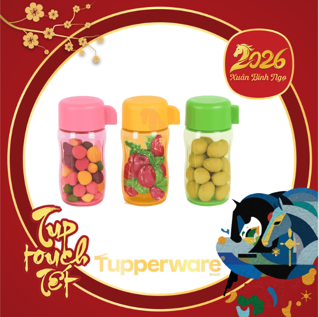 Bộ 3 Bình Tupperware Eco 90ml - 3 Màu - Tupperware Trung Chính Hãng