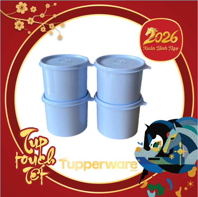 Hộp Tupperware Trữ Mát Compact Canister 600ml - Hình Trụ - Tupperware Malaysia Chính Hãng