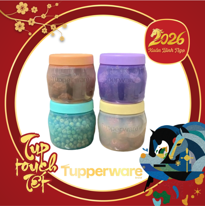 Bộ 4 Bình Jar 325ml Tupperware- Tuppẻware Trung Chính Hãng