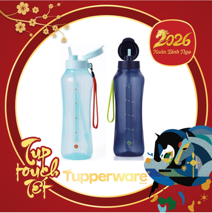 Tupmalay - Bình Nước Eco 1.2L / 2L Có Ống Hút