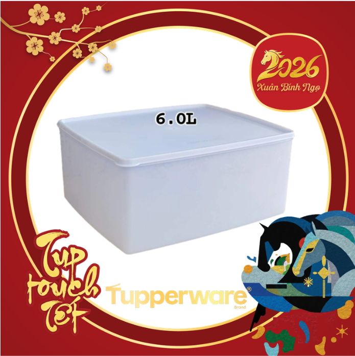 Hộp Tupperware Trữ Đông Festive Stor N Serve 6L - Bông Tuyết Nhựa Mềm - Tupperware Malaysia Chính Hãng