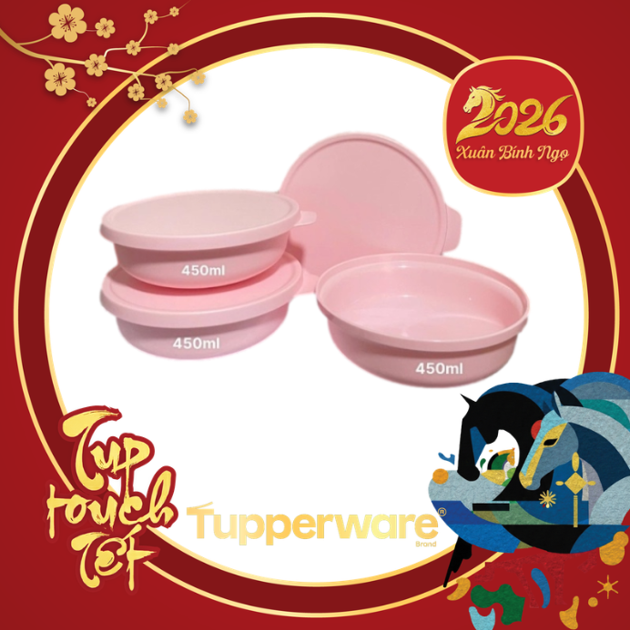 Set 3 Tô Hồng 450ml - Tup Trung