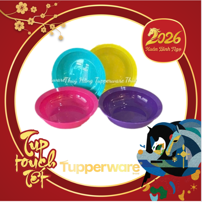 Dĩa/ đĩa Sâu Lòng Everyday Plate Set 4 Tupperware 4 Màu 17.5cm