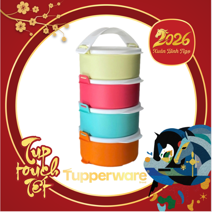 Tuptrung Bộ Hộp Cơm Tupperware Small Round Click To Go Màu mới 2023
