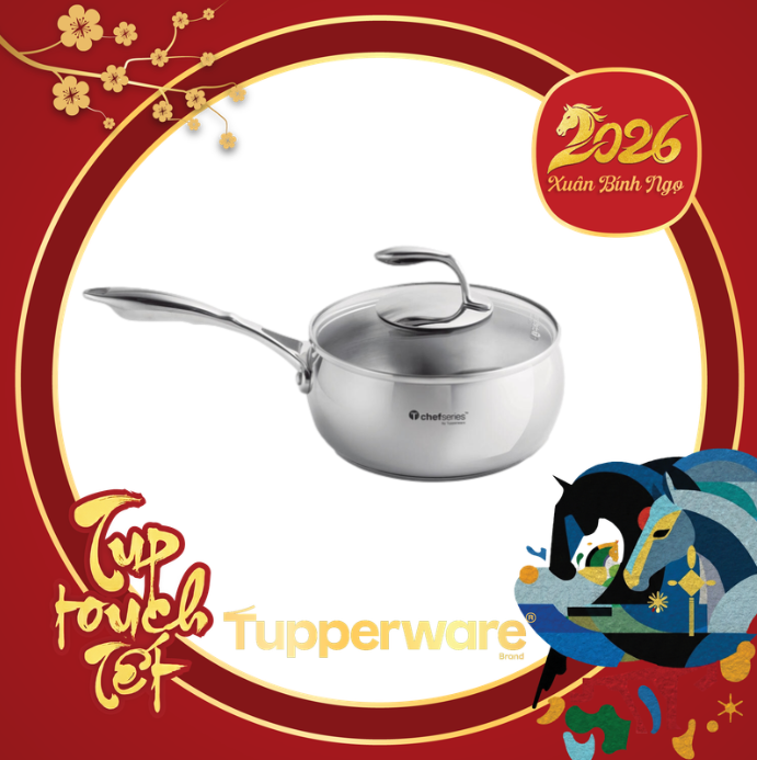 Nồi Tupperware T Chef Series Saucepan 2.4L (nắp kính)