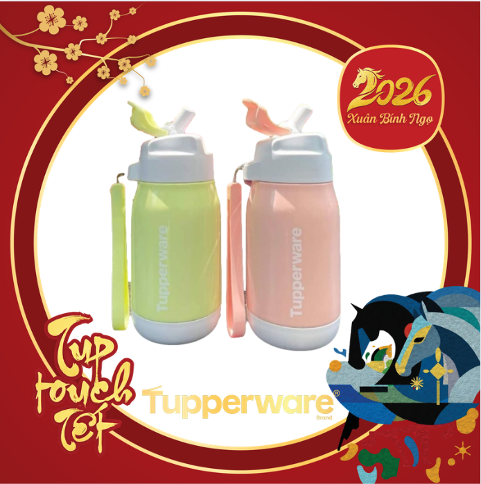 Bình Tupperware Giữ Nhiệt Lạnh Lohas 330m Có Ống Hút