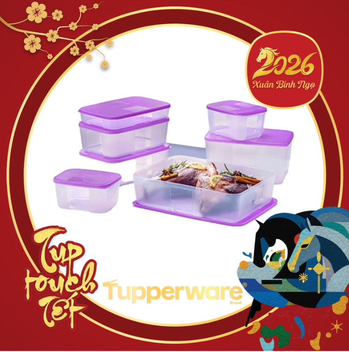 Tupmalay - Bộ Hộp Tupperware Trữ Đông 7 essential (7 Hộp)