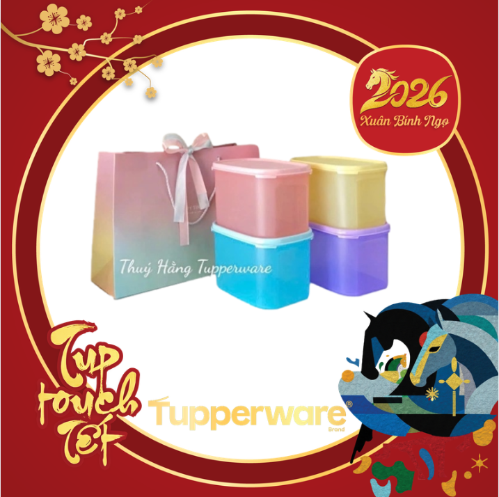 Tuptrung Hộp Tupperware mát colorful 1.9lit (4 màu)