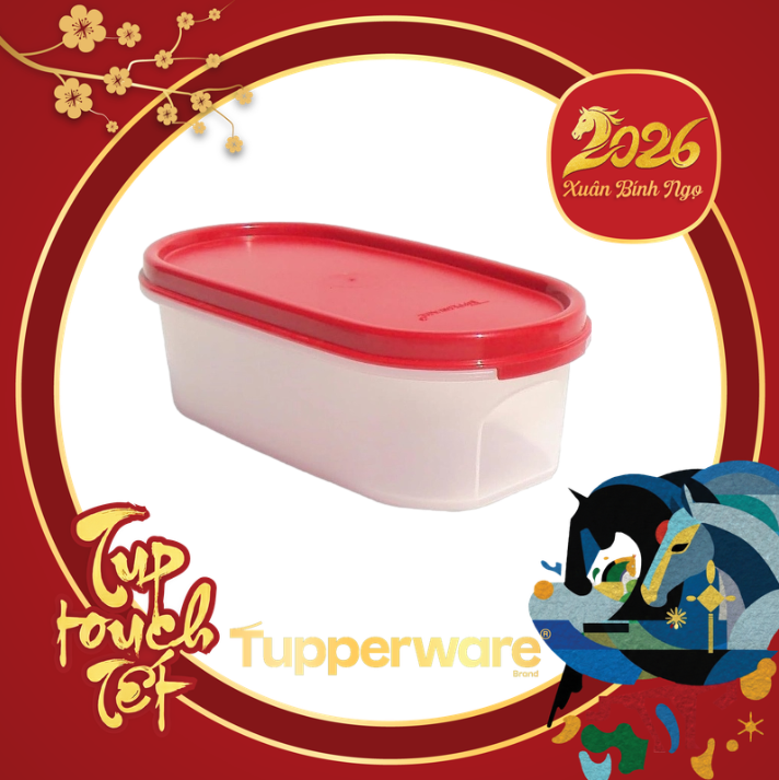 Hộp Tupperware khô 500ml - nắp đỏ