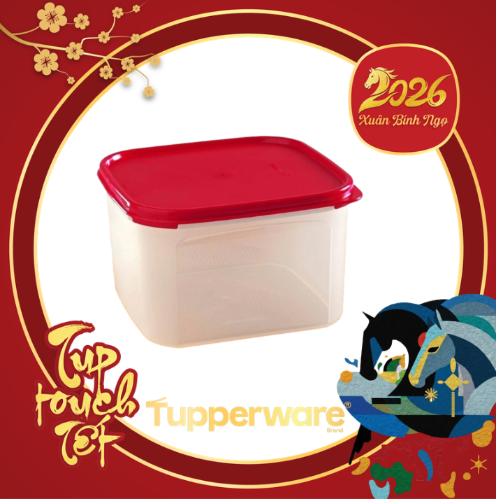 Hộp Tupperware khô 2.6 lit - nắp đỏ
