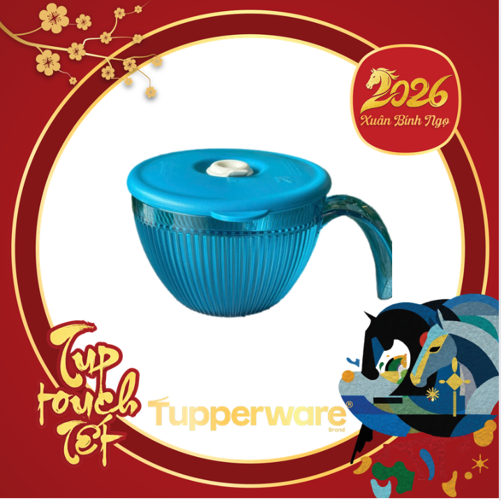 Tô có tay cầm 500ml quay lò vi sóng - xanh