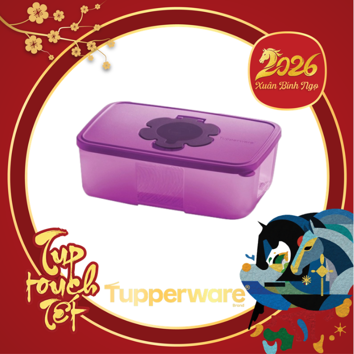 Tupmalay Hộp Đựng Khăn Giấy Nắp Tím Thân Tím (01 Hộp)