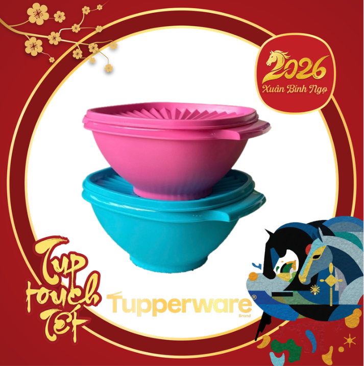 Tupmalay Hộp Servelier Bowl Mát Nắp Vân Sọc One touch 1.5L