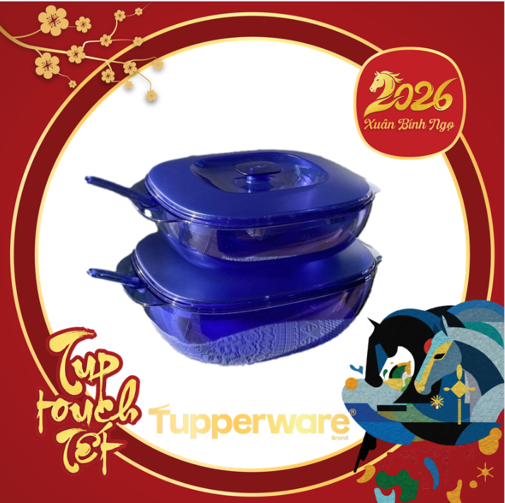 Tupmalay Tô Cơm Clear Bowl Kèm Vá Nắp Thân Trong