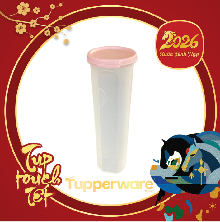 Hộp Tupperware khô mát tròn 1.1L - full hồng