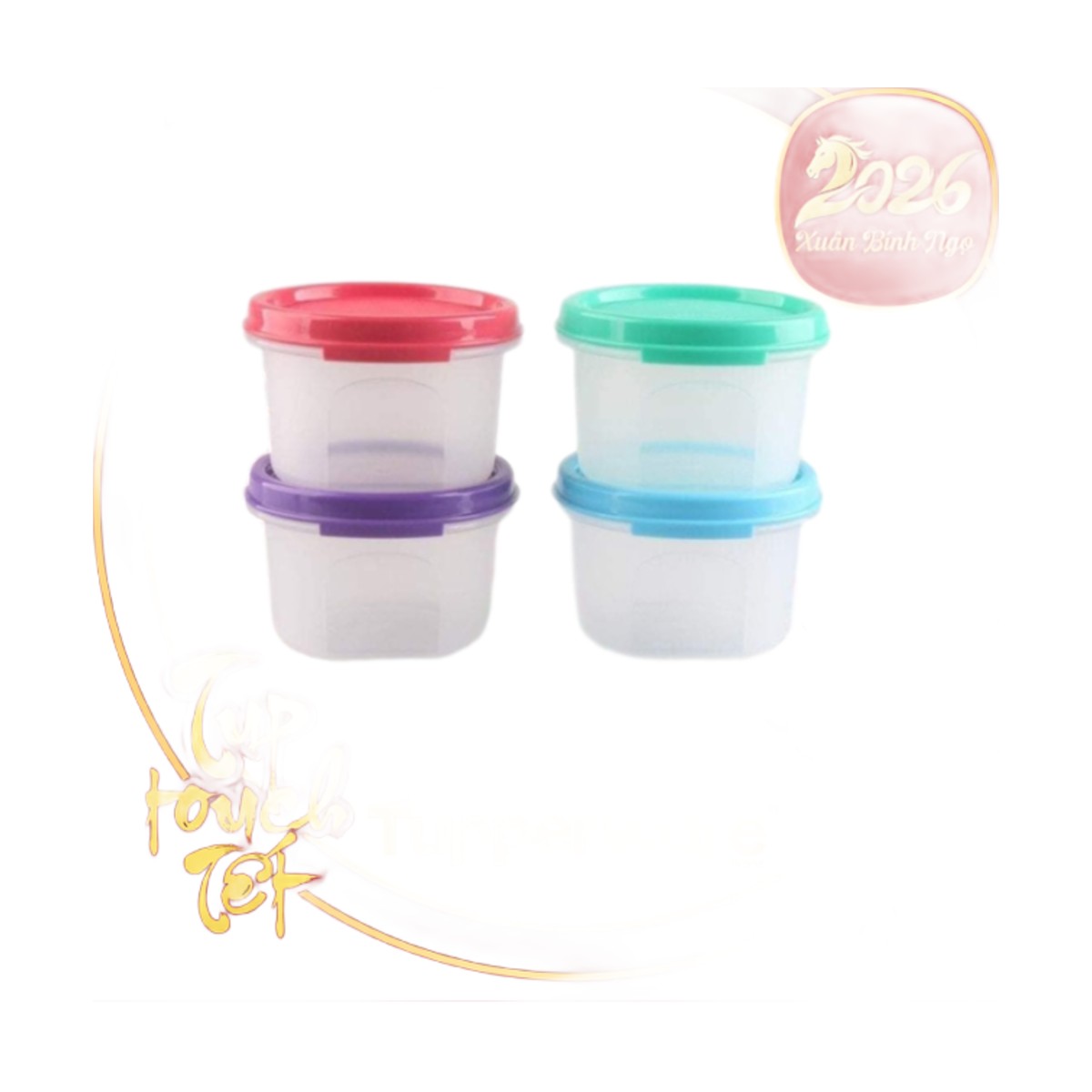 Bộ 4 Hộp Tròn Tupperware 200ml