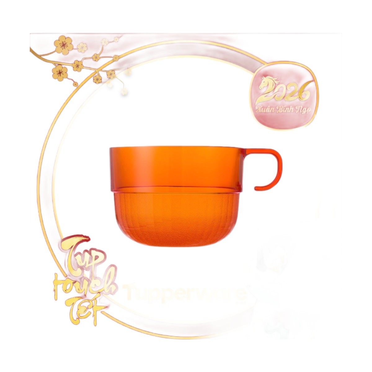 Bộ 4 Ly Tupperware 190ml - Màu Cam