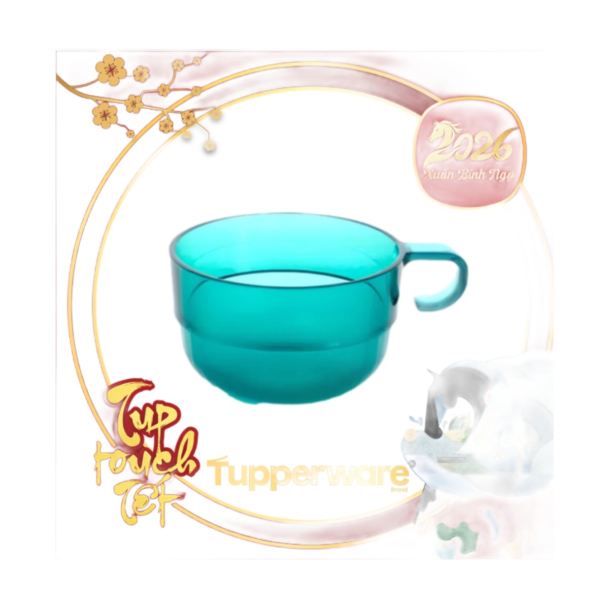 Bộ 4 Ly Tupperware 190ml - Xanh Lá
