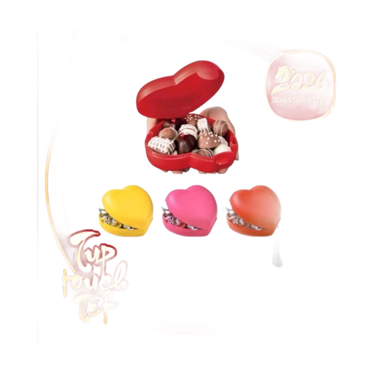 Hộp Trái Tim Tupperware Heart Shape Keeper - Màu Đỏ