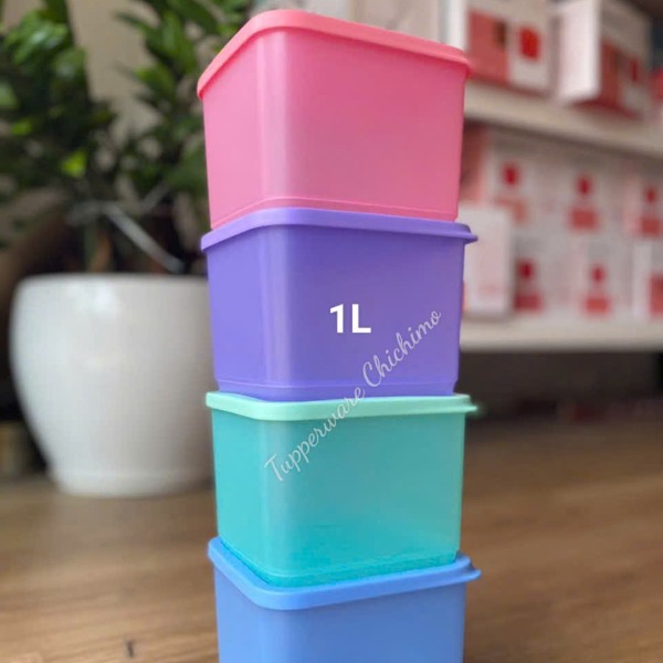 Bộ Hộp BQTP Tupperware Medium Square Round 4 Hộp 1L
