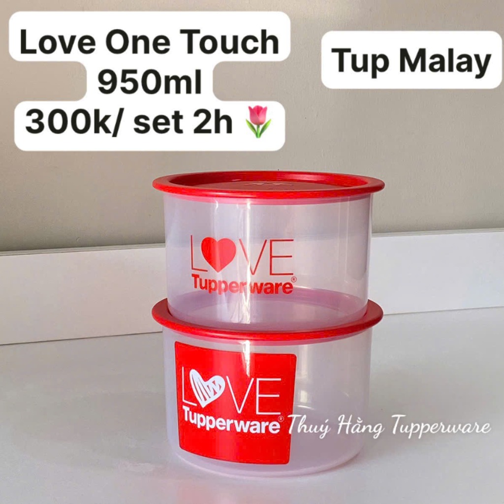 Tupmalay Hộp Mát Tròn Chữ Love Love one touch 950ml (01 Hộp)