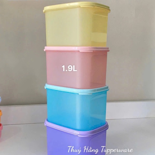 Bộ 4 Hộp Tupperware Trữ Mát Colorful 1.9L - Pastel - Tupperware Trung Chính Hãng