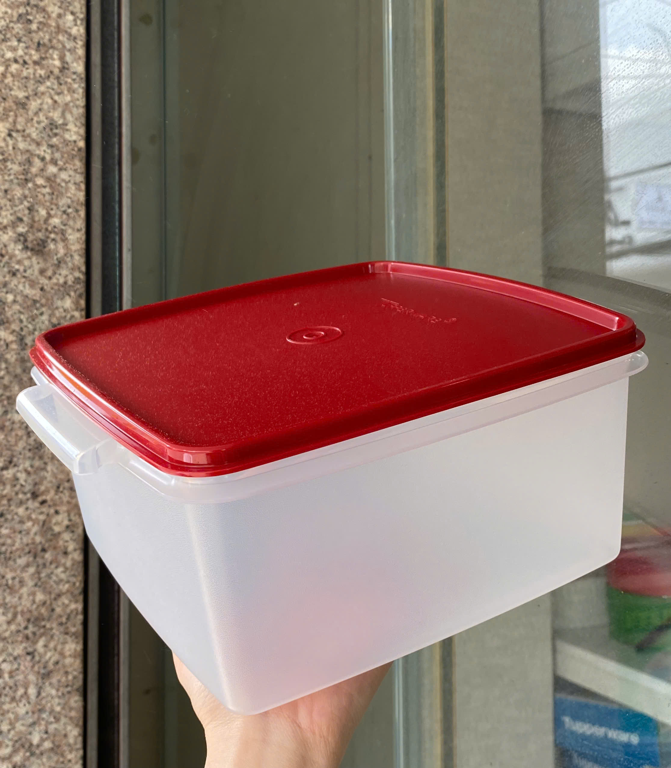 Tuptrung - Hộp trữ mát vuông nắp đỏ có quai xách 4L Jumbo Goody Box With Cariolier