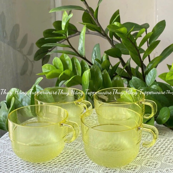 Set 4 Ly 190ml Tupperware - Vàng chanh