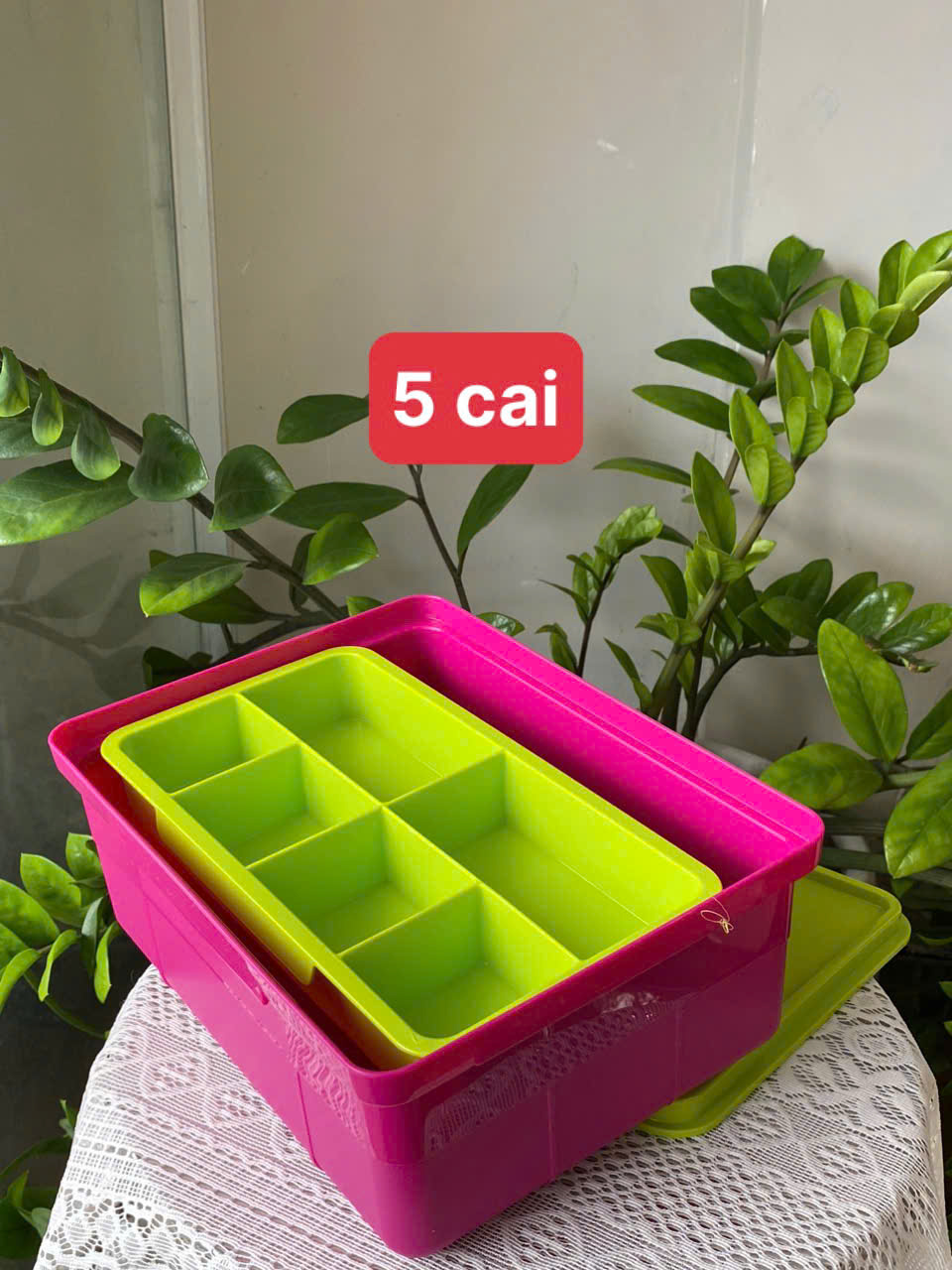 Tupmalay - Bộ khay đựng sushi, topping nhiều màu 2 ngăn - Tupperware Fun Keeper