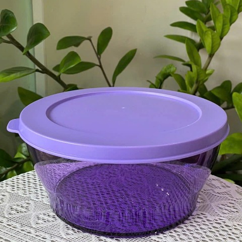 Hộp Tròn Tupperware Clear Bowl Purple - Tupperware Malaysia Chính Hãng