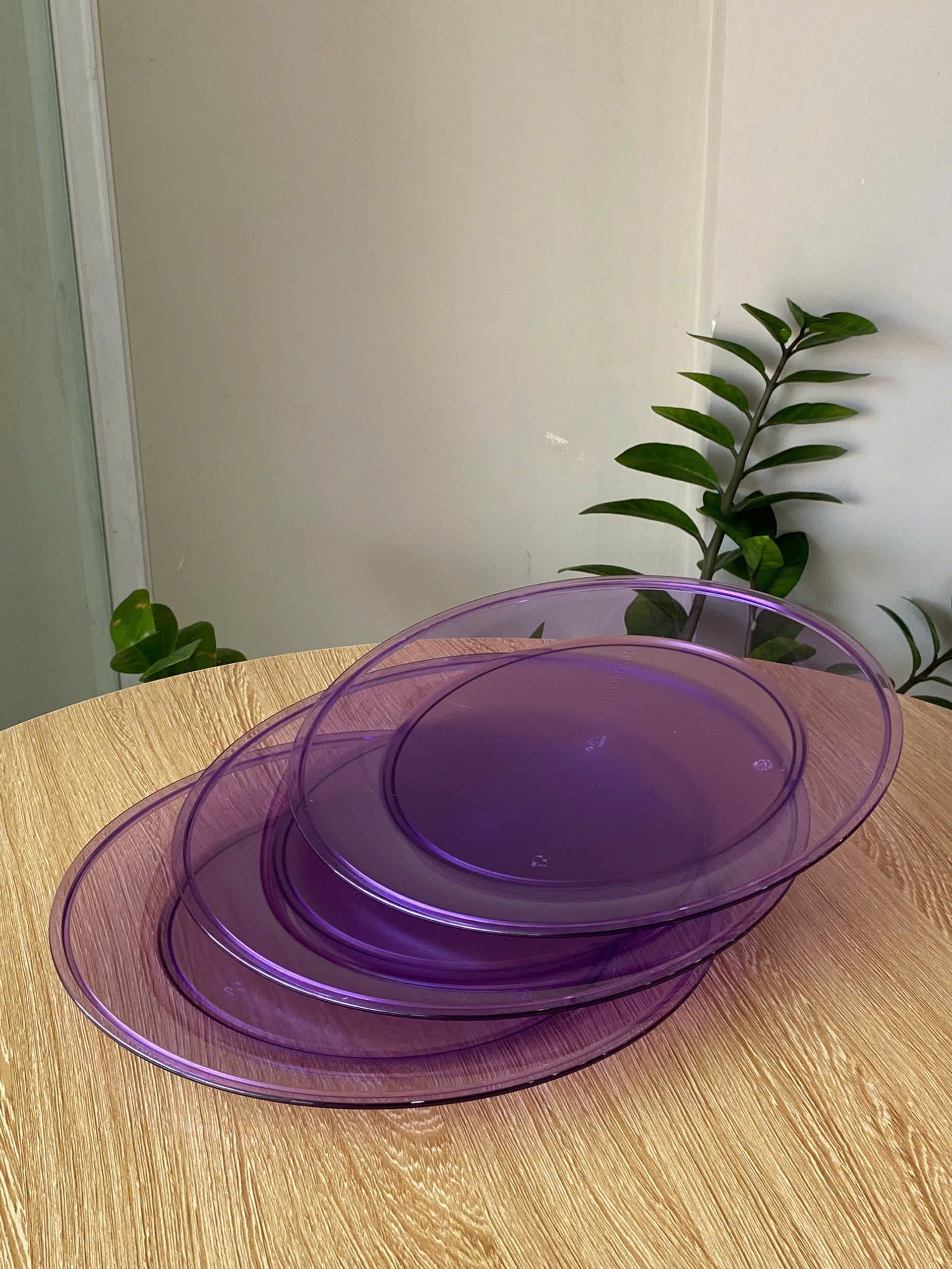 Tupmalay - Đĩa Nhựa Trong Màu Tím 24cm