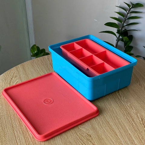 Bộ Khay Tupperware Đựng Sushi, Topping 2 ngăn Fun Keeper - Tupperware Malaysia Chính Hãng